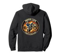 Moto Life Throttle Wide Open Dirt Bike Rider Graphic Pullover Hoodie
