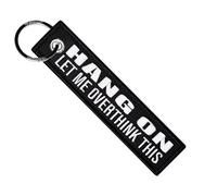 Moto Loot Keychain for Motorcycles, Scooters, Cars and Gifts (Hang On Let Me Overthink This), Black, Default