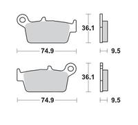 MOTO-MASTER BRAKE PAD OFFROAD SINTER PRO HONDA, YAMAHA, KAWASAKI, SUZUKI 91812