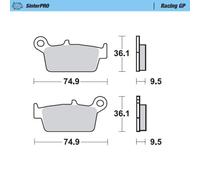 Moto-master Ajp 091812 Sintered Brake Pads Black