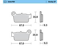 Moto-Master Rear Pro Racing GP Sintered Brake Pads For Yamaha YZ 125 2003-2025
