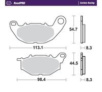 Moto-Master RoadPRO Carbon Racing Brake Pads For Yamaha YZF-R25 2015-2024 412506