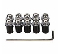 Moto Screw Set Universal 10pcs Motorcycle Windscreen Windshield Screw Bolts Nuts Fastener Kit Motorbike Washers Nuts Screws Assortment(Silver)