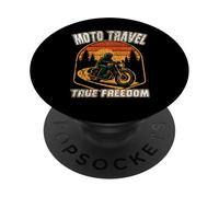 MOTO TRAVEL TRUE FREEDOM enjoy the open road ride motorcycle PopSockets Adhesive PopGrip