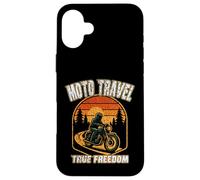 MOTO TRAVEL TRUE FREEDOM vintage motorcycle vibes motobiker Case for iPhone 16 Plus