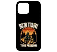 MOTO TRAVEL TRUE FREEDOM vintage motorcycle vibes motobiker Case for iPhone 16 Pro Max
