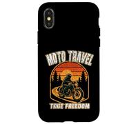 MOTO TRAVEL TRUE FREEDOM vintage motorcycle vibes motobiker Case for iPhone X/XS