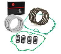 MOTO1988 Clutch Friction Plates Kit & Gasket and Springs Compatible with Kawasaki Bayou 300 KLF 300 1986-2005 Lakota 300 KEF 300 1995-2003