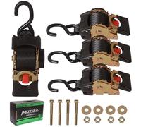 MOTO4U Bolt-on Retractable Ratchet Straps,2 Inch X 9 Ft - 3000lbs Break Strength, Self Ratcheting Straps for Boats,Cargo, ATV (4 pack)