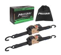 MOTO4U Retractable Ratchet Straps,2 Inch X 10 Ft - 3000lbs Break Strength, Self Ratcheting Straps for Motorcycle, Cargo, Trucks, Trailer, Luggage(2 pack)