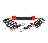 MOTO4U Universal Motorcycle Handlebar Tie Down Strap with Belt Tensioner Motorbike Front Wheel Tie Down Strap Front Wheel Transport Bar Tie Down in Red