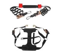 MOTO4U Universal Motorcycle Rear and Front Wheel Transport Tie Down Straps Red with Belt Tensioner