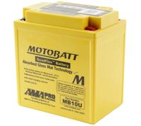 Motobatt Battery MB10U 12v 14AH CCA:175A 12N103A & B, YB10LA2 L:135mm x H:155mm x W:90mm