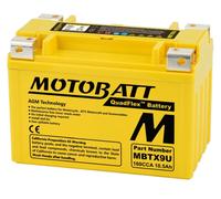 Motobatt MBTX9U Motorcycle Battery 12v 11.1Ah Quad Flex Replaces YTX9BS, YT12ABS