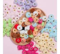 MOTOBERRY 100pcs 0.79in Soft Fluffy Faux Fur DIY Beads, Round, 17 Colors Mix for Jewelry Making and Handicrafts Accessories