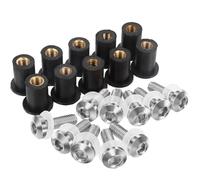 Motobike Aluminum Fairing Motorcycle Windshield Bolts Kit For For Goldwing GL1800 NC750X NC-750X Fairing Windscreen Fastener Screw Nuts Windshield Bolts Screws(Silver)