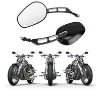 Motobiker Motorcycle Rear View Side Mirrors Compatible with Harley Street Bob FXDB Fat Boy Iron 883 XL883N Sportster 1200 Custom XL1200C