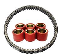 Motocar Clutch Kit, Original Piaggio Transmission Belt & 6 Rollers for Vespa GTS Super 300 2008-2016 (82941R, 849480)