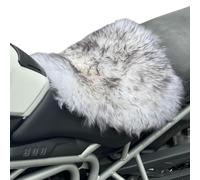 MotoCoverz 'The Nomad' Long-Wool Sheepskin Seat Pad - 36 × 34.5 cm Adventure/Touring Motorcycle Cushion - Secure Straps, Temperature-Regulating, Handmade in UK (Black Tipped)