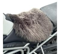 MotoCoverz 'The Nomad' Long-Wool Sheepskin Seat Pad - 36 × 34.5 cm Adventure/Touring Motorcycle Cushion - Secure Straps, Temperature-Regulating, Handmade in UK (Coal)