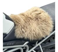 MotoCoverz 'The Nomad' Long-Wool Sheepskin Seat Pad - 36 × 34.5 cm Adventure/Touring Motorcycle Cushion - Secure Straps, Temperature-Regulating, Handmade in UK (Camel)