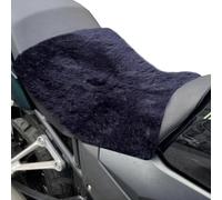 MotoCoverz 'The Universal' Foam Lined Short-Wool Sheepskin Seat Pad - 35 × 35 cm Adventure/Touring Motorcycle Cushion - Secure Straps, Temperature-Regulating, Handmade in UK (Navy)