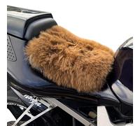 MotoCoverz 'The Universal' Sports Naked Long-Wool Sheepskin Seat Pad - 25 or 35cm Adventure/Touring Motorcycle Cushion - Secure Straps, Temperature-Regulating, Handmade in UK (Toffee, Medium 35cm)