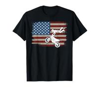 Motocross American Flag Dirt Bike Rider 4th of July T-Shirt