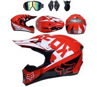 Motocross ATV Dirt Bike Helmets Kids Adults Motorcycle Off Road Street Crash Helmet Full Face For MTB BMX MX Enduro Quad With Goggles Gloves Mask DOT Approved,Color L-XL