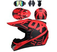 Motocross ATV Dirt Bike Helmets Kids Adults Motorcycle Off Road Street Crash Helmet Full Face For MTB BMX MX Enduro Quad With Goggles Gloves Mask DOT Approved,Color N-M