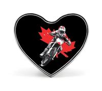Motocross Bike Dirt Racing Canada Maple Cute Heart Badge for Women Men Novelty Funny Brooches Pins for Shirts Bags Hats
