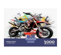 Motocross Bike Jigsaw Puzzles for Adults Gifts 1000 Piece Fun Challenging Home Decors Brainteasing Motorbike Jigsaw Puzzle for Adults And Kids 70x50cm/1000pcs