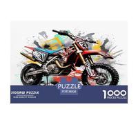 Motocross Bike Jigsaw Puzzles Great Gift for Adults 1000 Pieces Family Challenging Toys Home Decors Brainteasing Motorbike Jigsaw Puzzle for Adults 38x26cm/1000pcs