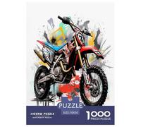 Motocross Bike Jigsaw Puzzles Puzzle for Adults Kids. 1000 Pieces Whimsical Challenge Toy Educational Game Home Decoration for Adults& Kids Age 14 Years Up 70x50cm/1000pcs