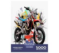 Motocross Bike Jigsaw Puzzles Puzzles for Adults Kids. 1000 Pieces Impossible Challenge Toy Educational Game Home Decoration for Adults& Kids Age 14 Years Up 38x26cm/1000pcs