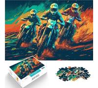 Motocross bikersAdult Jigsaw Puzzles 1000 Pieces for Educational Game Challenge Toy Every Piece is Unique - Challenging Family Fun Game 38x26cm