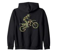 Motocross Dirt Bike Racing Camo Camouflage Men Boys Zip Hoodie