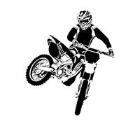 Motocross Dirt Bike Sport Motorcycle Boy Teen Garage Wall Decals Paster Paper 34x40.1cm Tattoo Culture Black