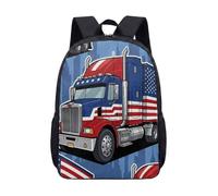 Motocross Dirt Bike USA Flag 17 Inch Backpack Retro American Flag School Bag for Kids Students Boys Teens Sport Travel (04)