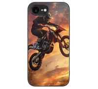 Motocross Dirt Motorcycle Sunset Printed Phone Case Cute Slim Glass Cellphone Protective Cover Unisex Compatible with iPhone 16/16 Plus/16 Pro/16 Pro Max/16 E