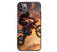 Motocross Dirt Motorcycle Sunset Printed Phone Case Slim Cute Cellphone Protective Cover Unisex Compatible with iPhone 11/11 Pro/11 Pro Max