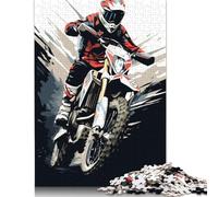 Motocross Dirtbike Puzzles 500 Pieces Wooden Puzzles for Adults And Teenager Family Game Christmas Eve Gifts 500pcs (52x38cm)