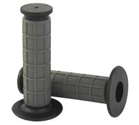 Motocross Grips Black Grey Dual Compound 22mm Left 25mm Right 125mm Length | For KTM Honda Kawasaki Suzuki Yamaha • Reinforced Harder Rubber Ends