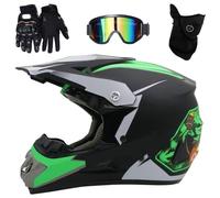 Motocross Helmet, Goggles+Gloves+ Mask, DOT Youth Kids Dirt Bike Helmet for ATV BMX Downhill Mountain Bike Quad Bike(O2,M(54-55cm))