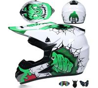 Motocross Helmets With UV Goggles Mask Gloves MTB Helmet DOT/ECE Certified Full Face Motorcycle Helmet Dirt Bike Offroad Helmets Cruiser and Chopper Mopedhelmet for Men Women,Green/D-M