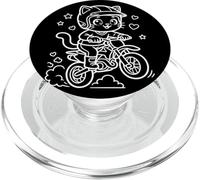 Motocross Kawaii Cat PopSockets PopGrip for MagSafe
