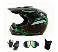 Motocross Kids Children Helmet D.O.T Certification Youth Quad Crash DH Full Face Off Road Downhill Dirt Bike MX ATV Motorbike Helmet for Boy Girls,Green,L(56~57cm)