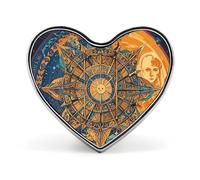 Motocross Lapel Pin Cute Heart Brooch Badge Fashion Tie Tack Pin for Hats, Clothing, Bags Unique Accessories Gift for Men & Women, Mystic Tarot Card Sun and Moon Face, Love form