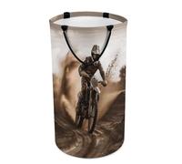 Motocross Large Laundry Basket Waterproof Collapsible Laundry Hamper Clothes Storage Basket Toys Bin for Bathroom Bedroom Home Decor