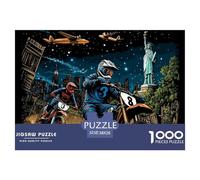 Motocross Puzzle 1000 Piece City Night View Puzzles Family Puzzle Game Have Fun Learning 100% Recycled Cardboard for Adults 38x26cm/1000pcs